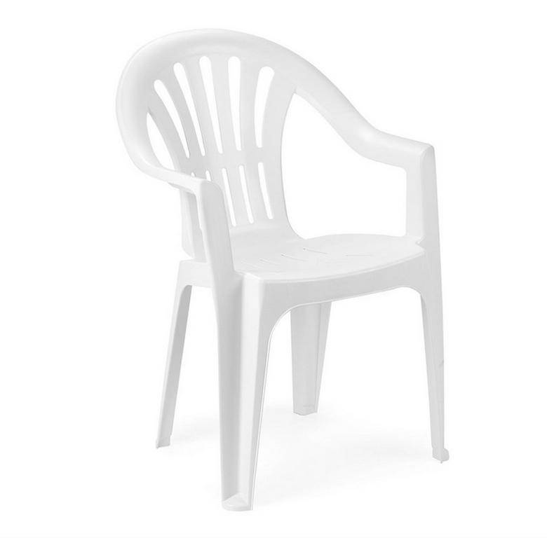 Plastová stolička Kona - nízka, biela