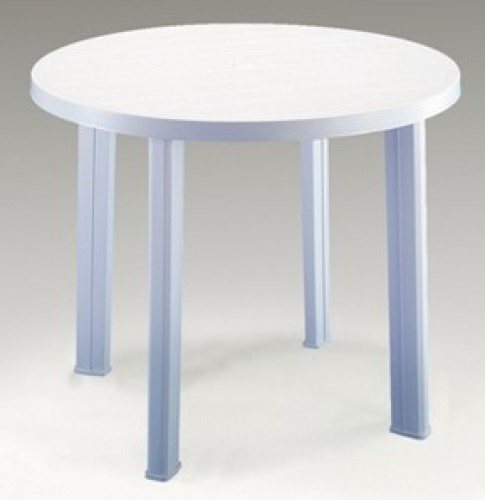 Plastový stôl Tondo - gu¾atý biely