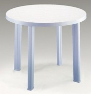 Plastový stôl Tondo - guľatý biely