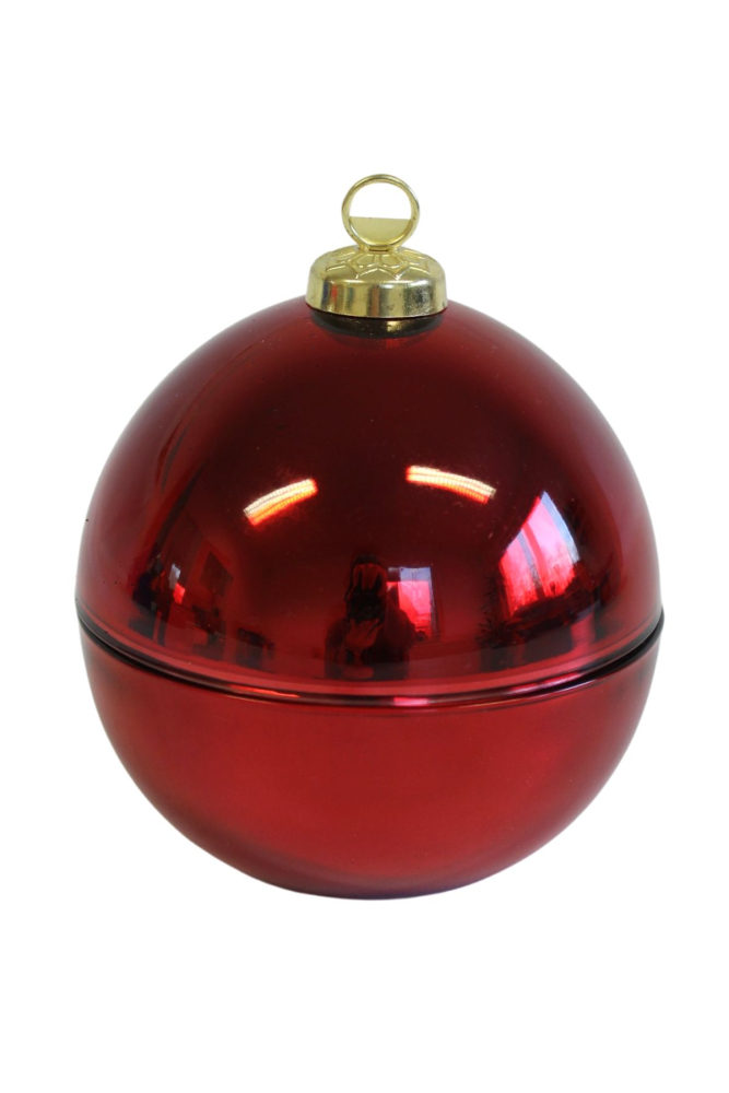 Červená voňavá sviečka Vianočná guľa 19cm 41967