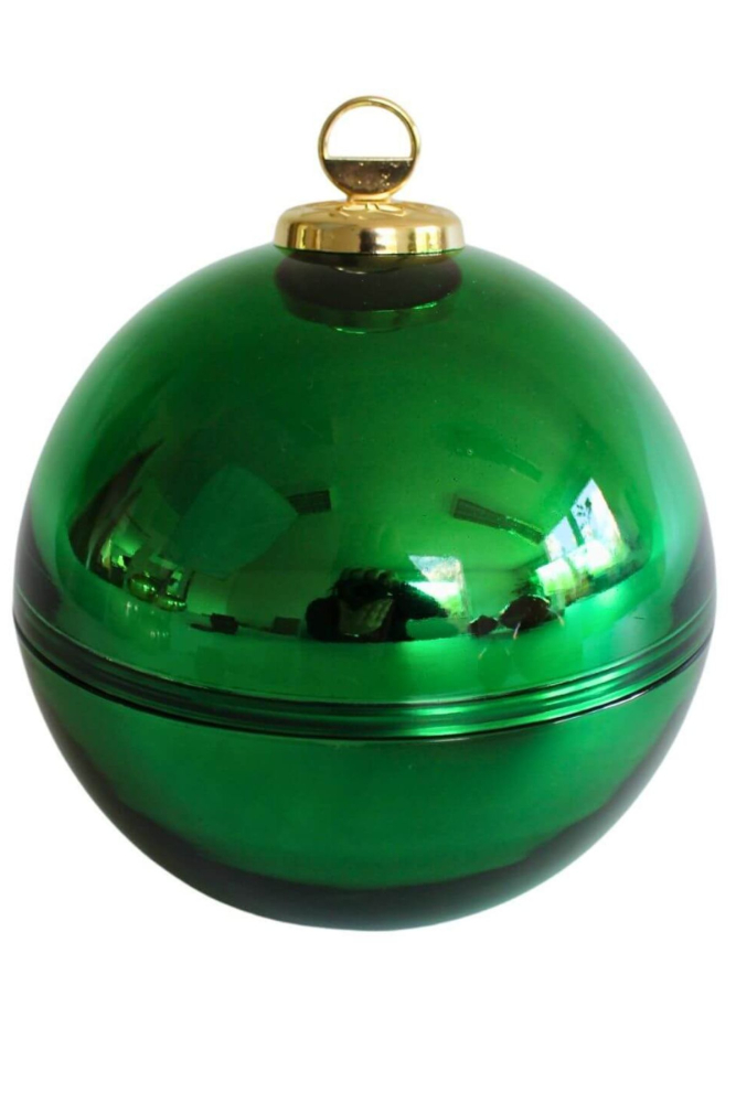 Zelená voňavá sviečka Vianočná guľa 19cm 41971