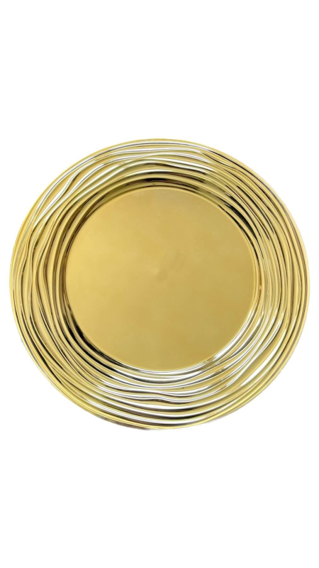 Zlatý lesklý klubový tanier Moderno 33cm 29276